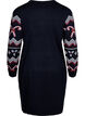 Long-sleeved knitted dress with a Christmas motif, Navy Blazer Comb, Packshot image number 1