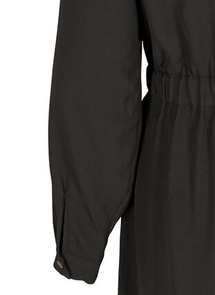 Long blazer with buttons and a belt, Black, Packshot image number 3