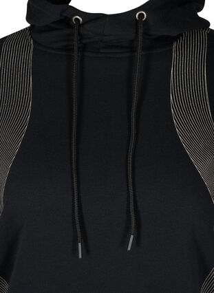 Printed hooded sweatshirt, Black, Packshot image number 2