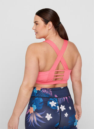 Sports top with a decorative details on the back, Calypso Coral, Model image number 1