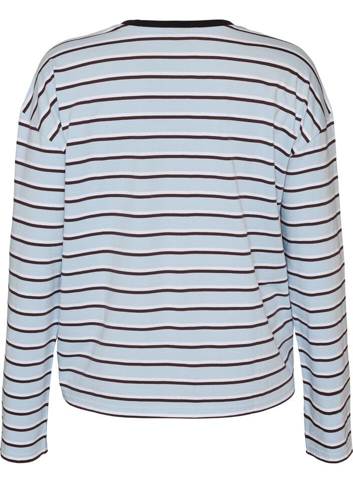 Basic t-shirt with long sleeves, Blue, Packshot image number 1
