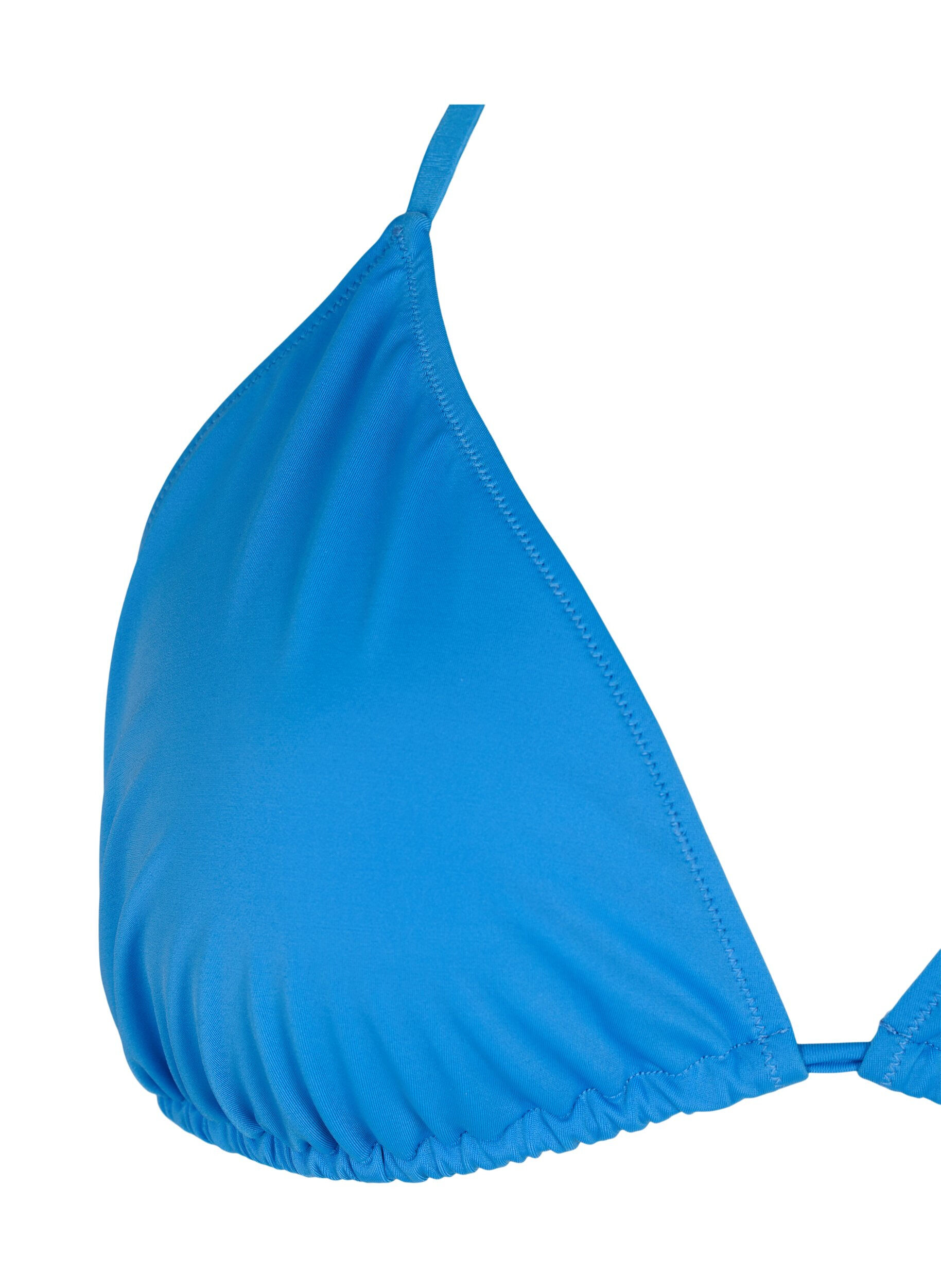 Zizzifashion Solid color triangle bikini top, Blue, Packshot image number 2