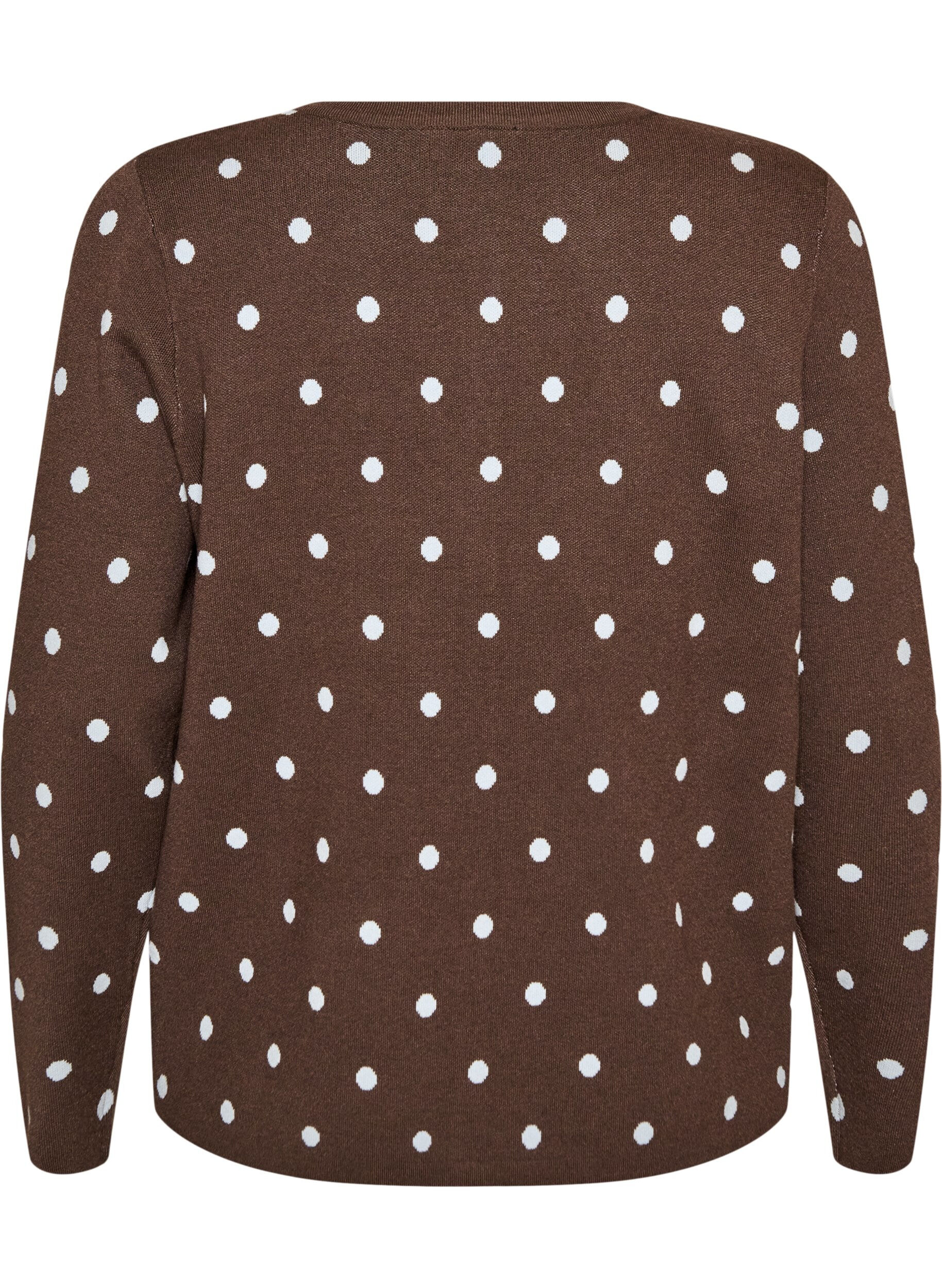 ZizzifashionCardigan with polka dots and button fastening, Brown, Packshot image number 1
