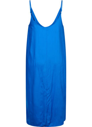 Sleeveless midi dress in viscose, Princess Blue, Packshot image number 1