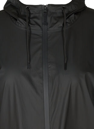 Rain jacket with a zip and hood, Black, Packshot image number 2