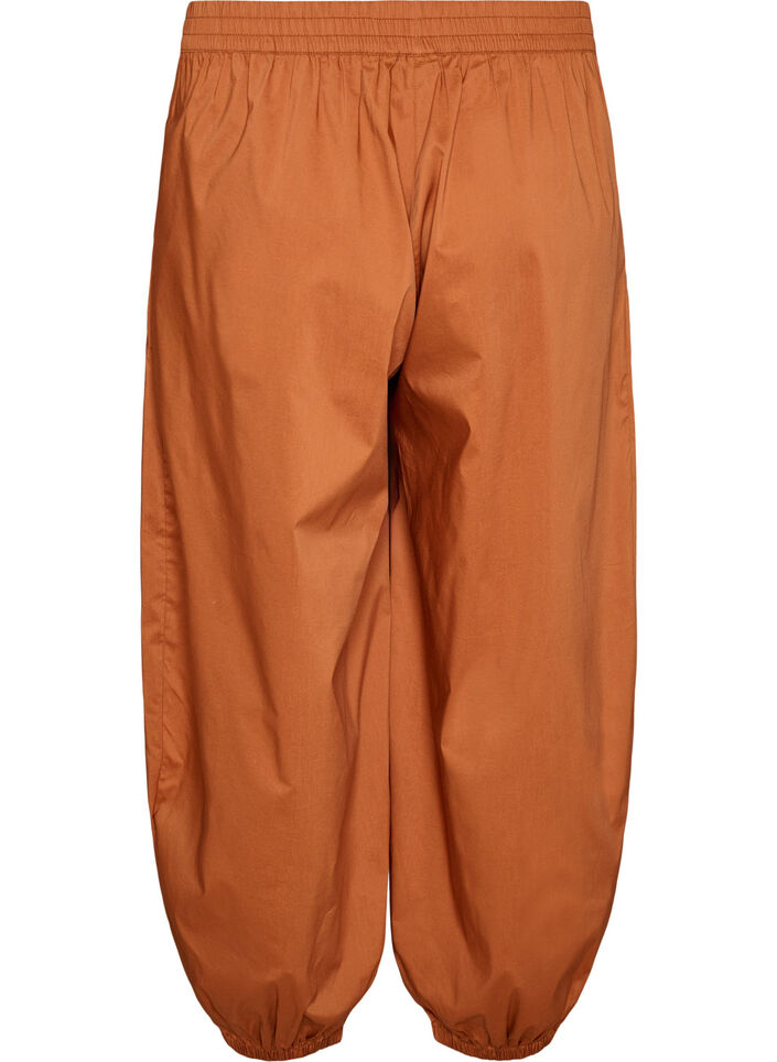 Balloon trousers with pockets and an elasticated waistband, Brown, Packshot image number 1