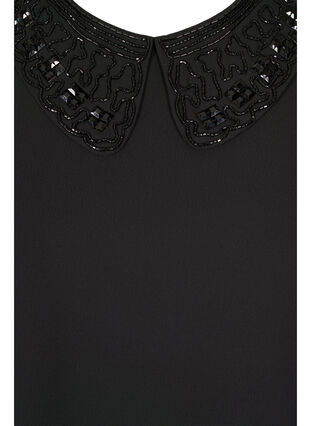 Beaded top with collar, Black, Packshot image number 2