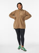 Fleece jacket with high neck and zip, Brown, Model image number 1
