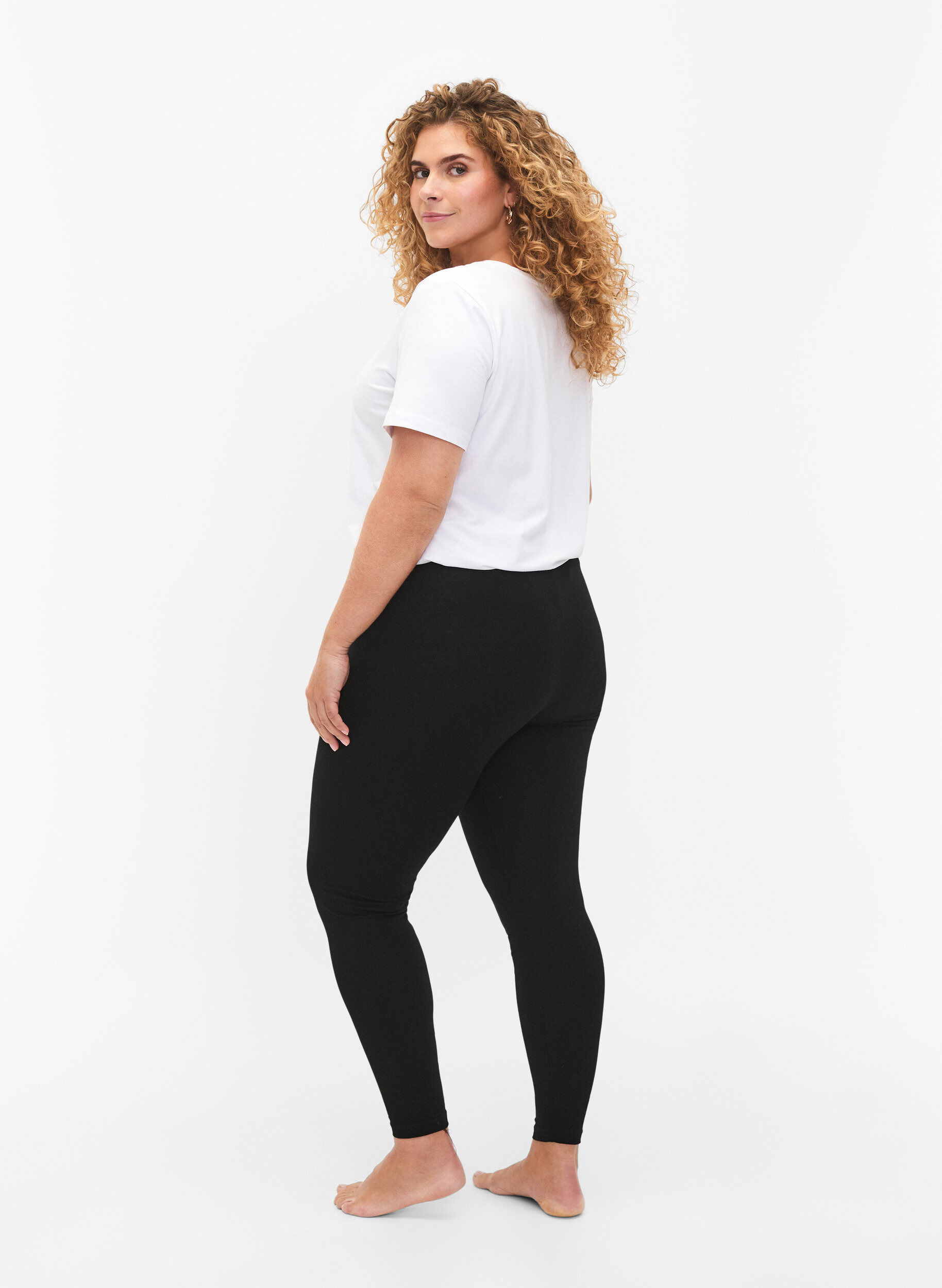 Zizzifashion FLASH - 2-pack cotton leggings, Black, Model image number 2