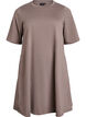 Knee-length jersey dress with pockets and A-line shape, Brown, Packshot image number 0