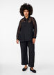 Chiffon blouse with a dotted texture, Black, Model image number 2