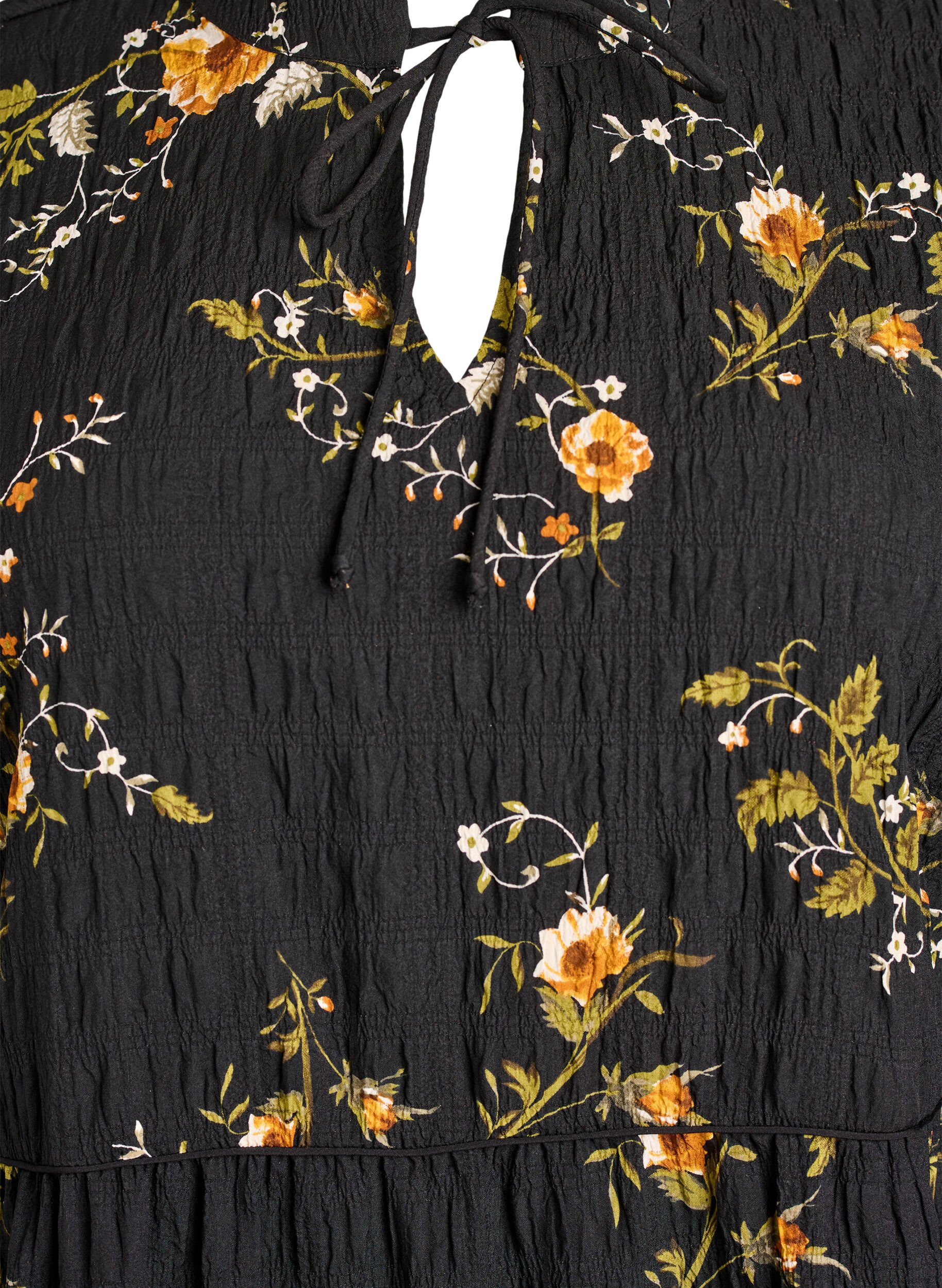 ZizzifashionFloral print dress with tie fastening, Black, Packshot image number 2