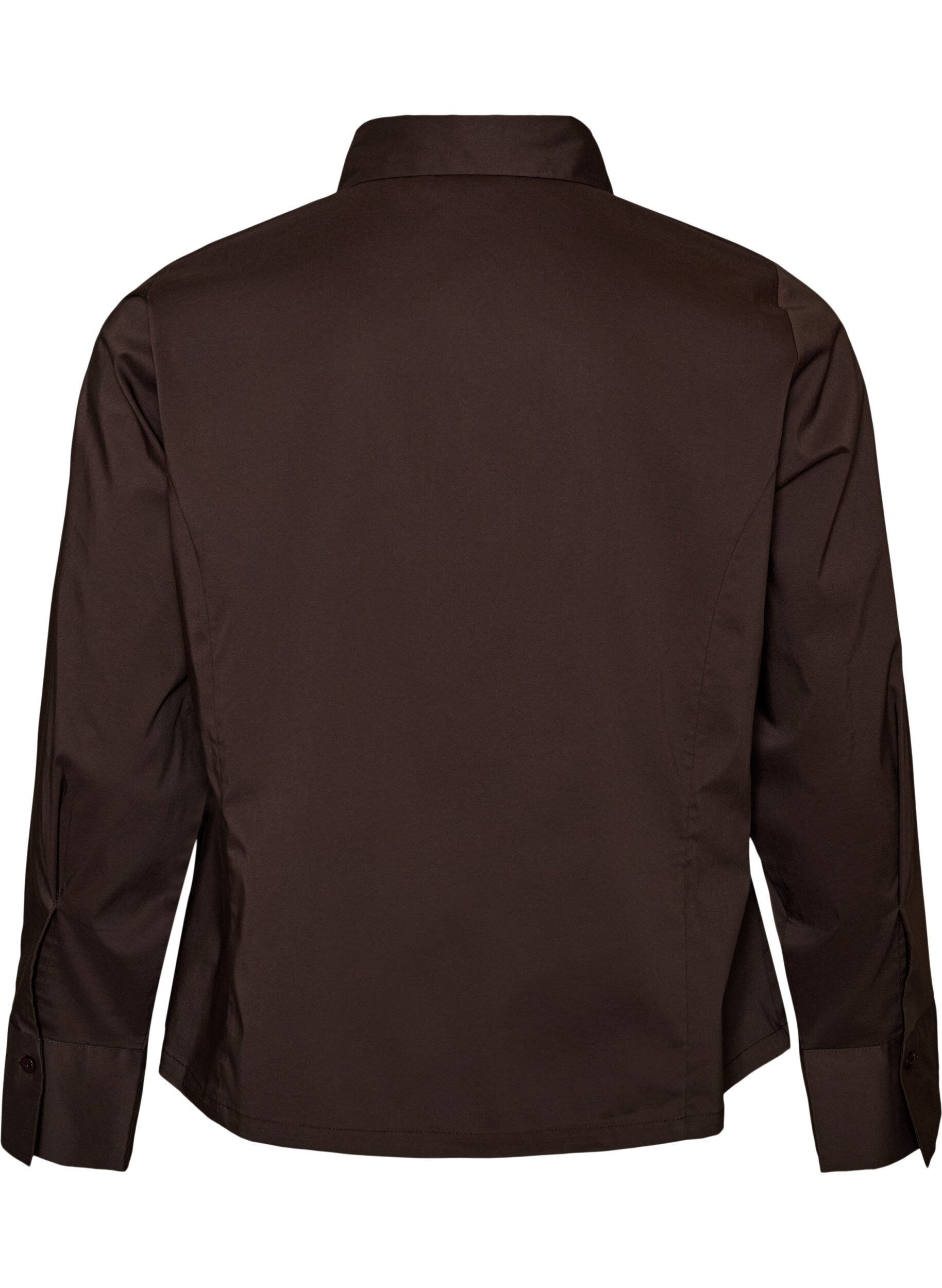 ZizzifashionShort shirt with a two-way zip, Brown, Packshot image number 1
