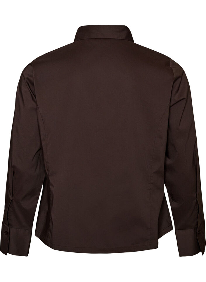 Short shirt with a two-way zip, Brown, Packshot image number 1