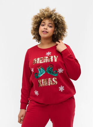 Christmas sweater, Red Merry Xmas , Model image number 0