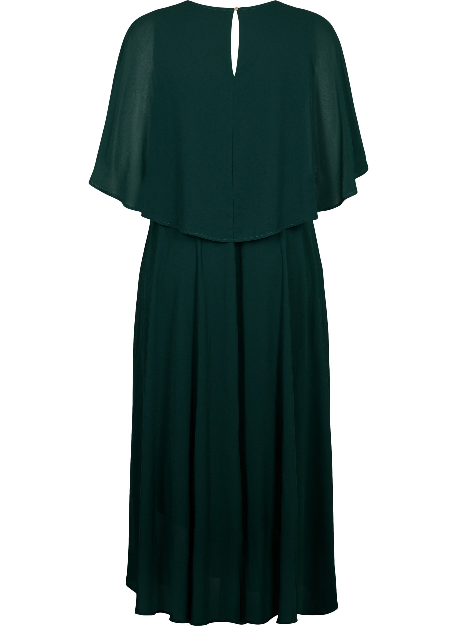 Zizzifashion A-line maxi dress with short sleeves, Scarab, Packshot image number 1