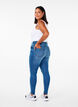 High-waisted Amy jeans with button closure, Blue Denim, Model image number 1