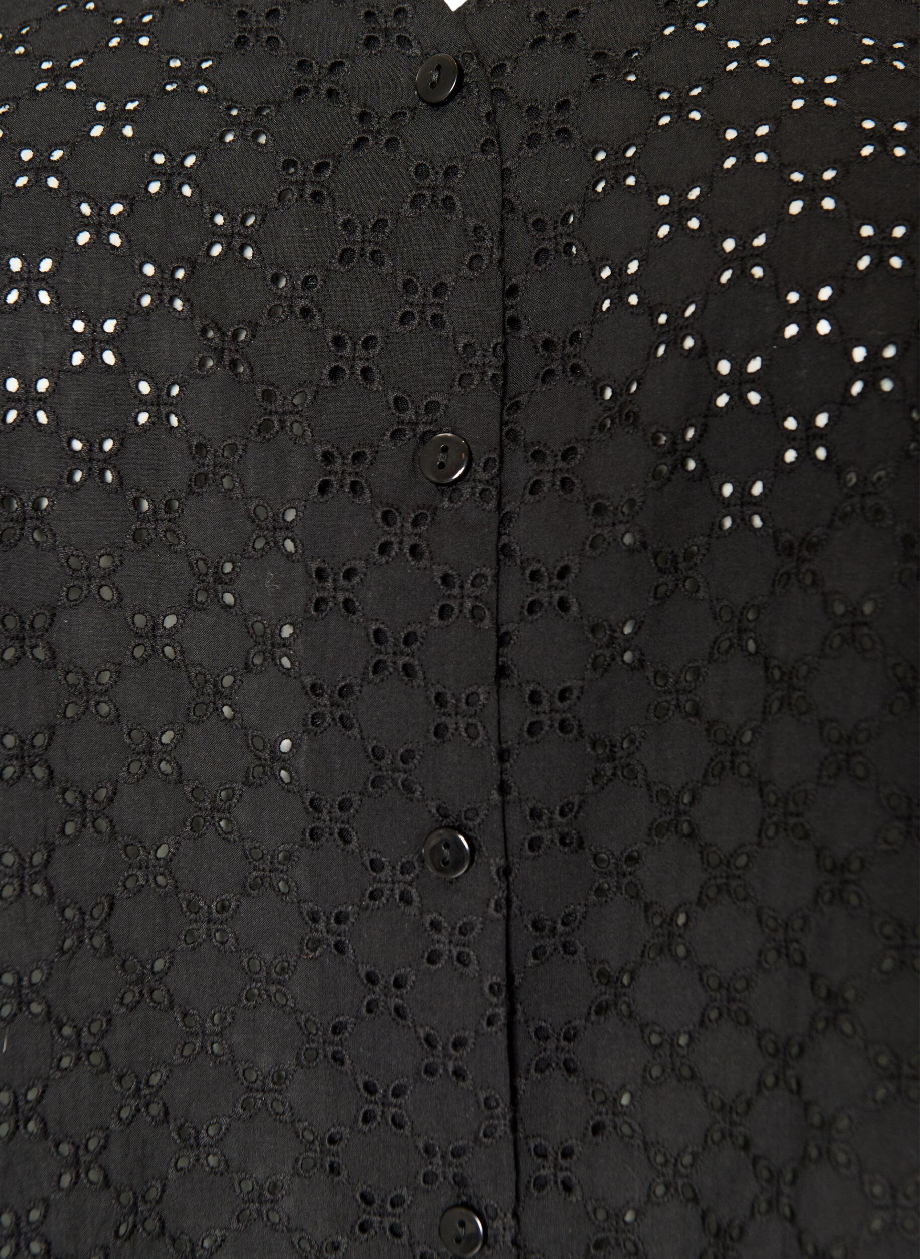 Zizzifashion Blouse in broderie anglaise with button fastening, Black, Packshot image number 2