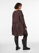 Short jersey dress with a wavy textured pattern, Brown, Model image number 2