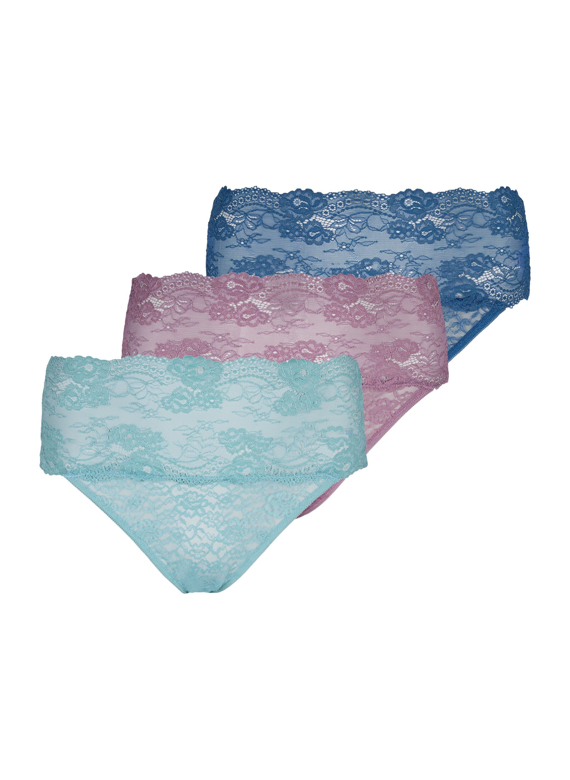 Zizzifashion 3-pack lace thong, Mix assortments AW, Packshot image number 0