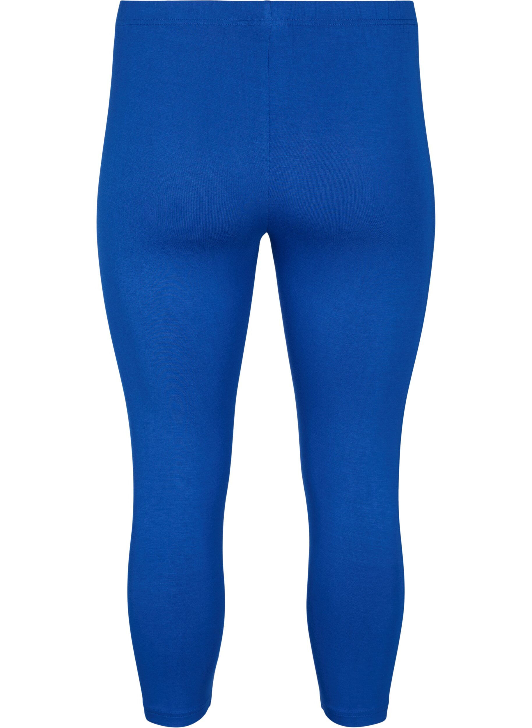Zizzifashion Basic 3/4 leggings in viscose, Blue, Packshot image number 1