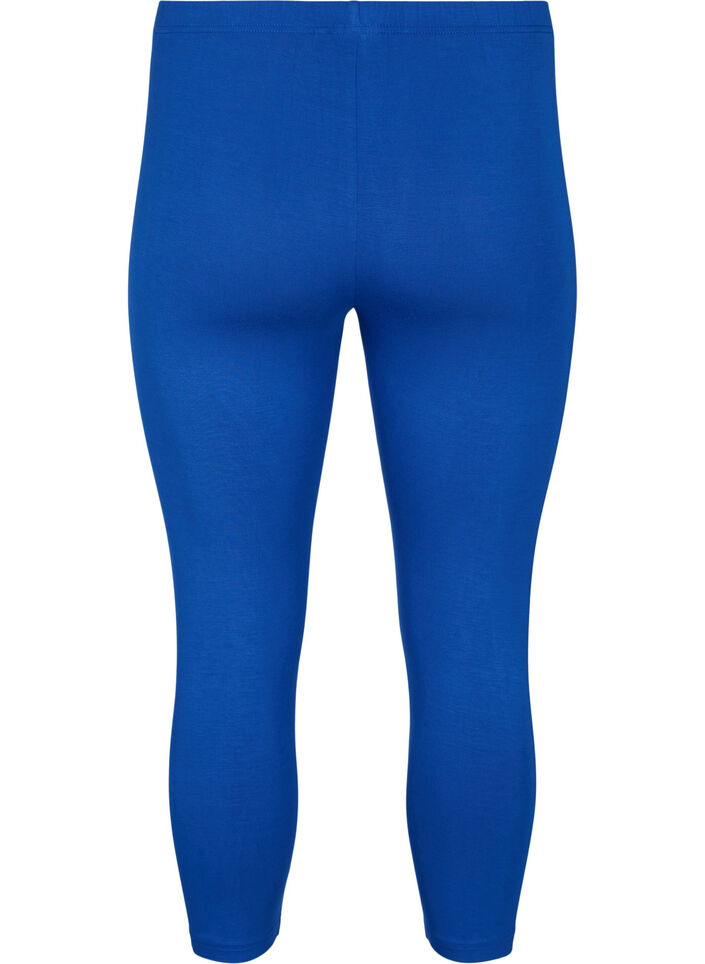 Basic 3/4 leggings in viscose, Blue, Packshot image number 1