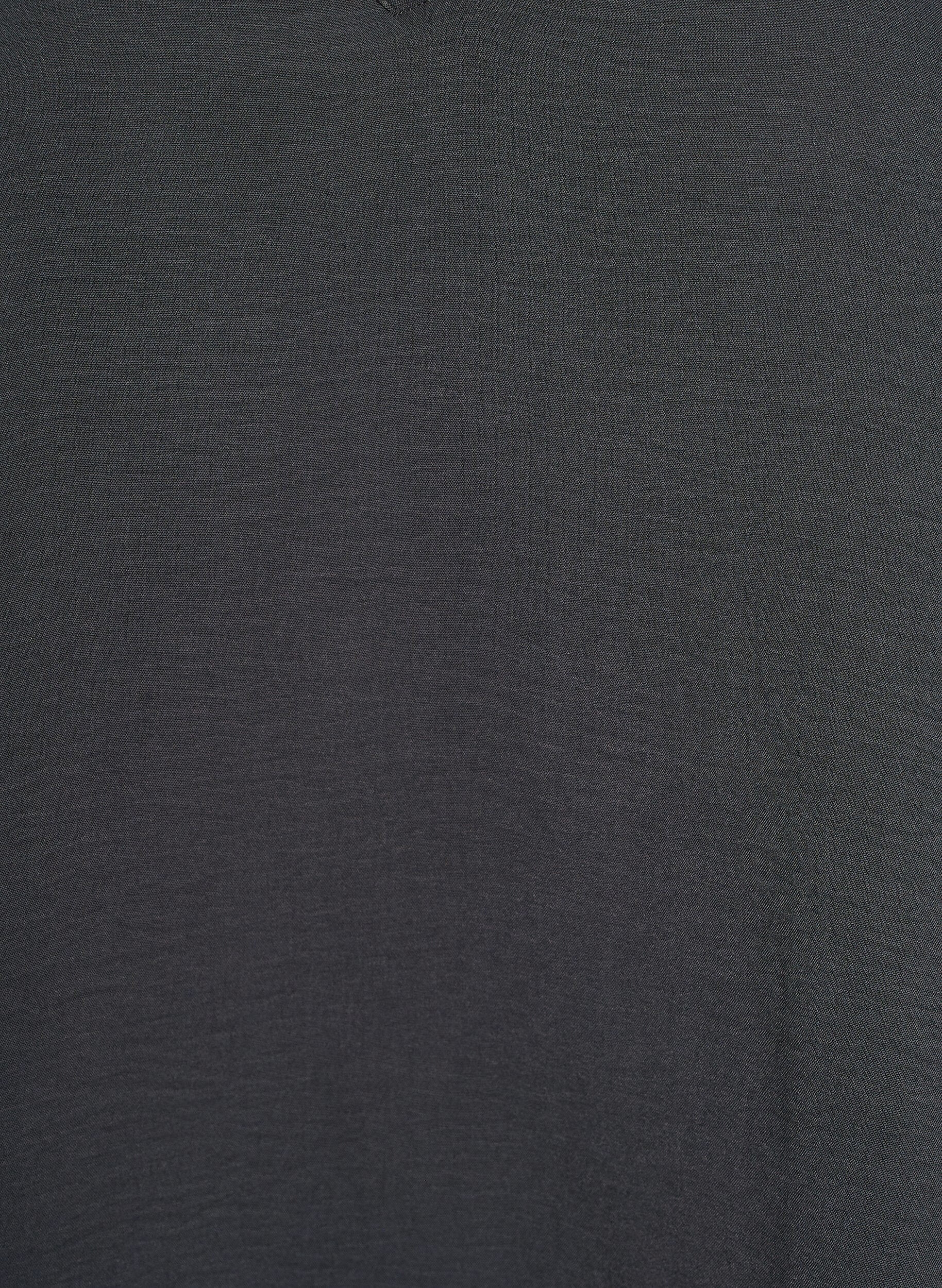 Zizzifashion Blouse with smock cuffs and V-neck, Dark Grey, Packshot image number 2