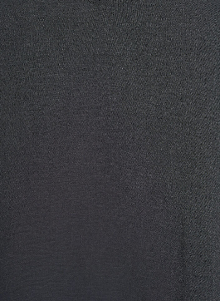 Blouse with smock cuffs and V-neck, Dark Grey, Packshot image number 2