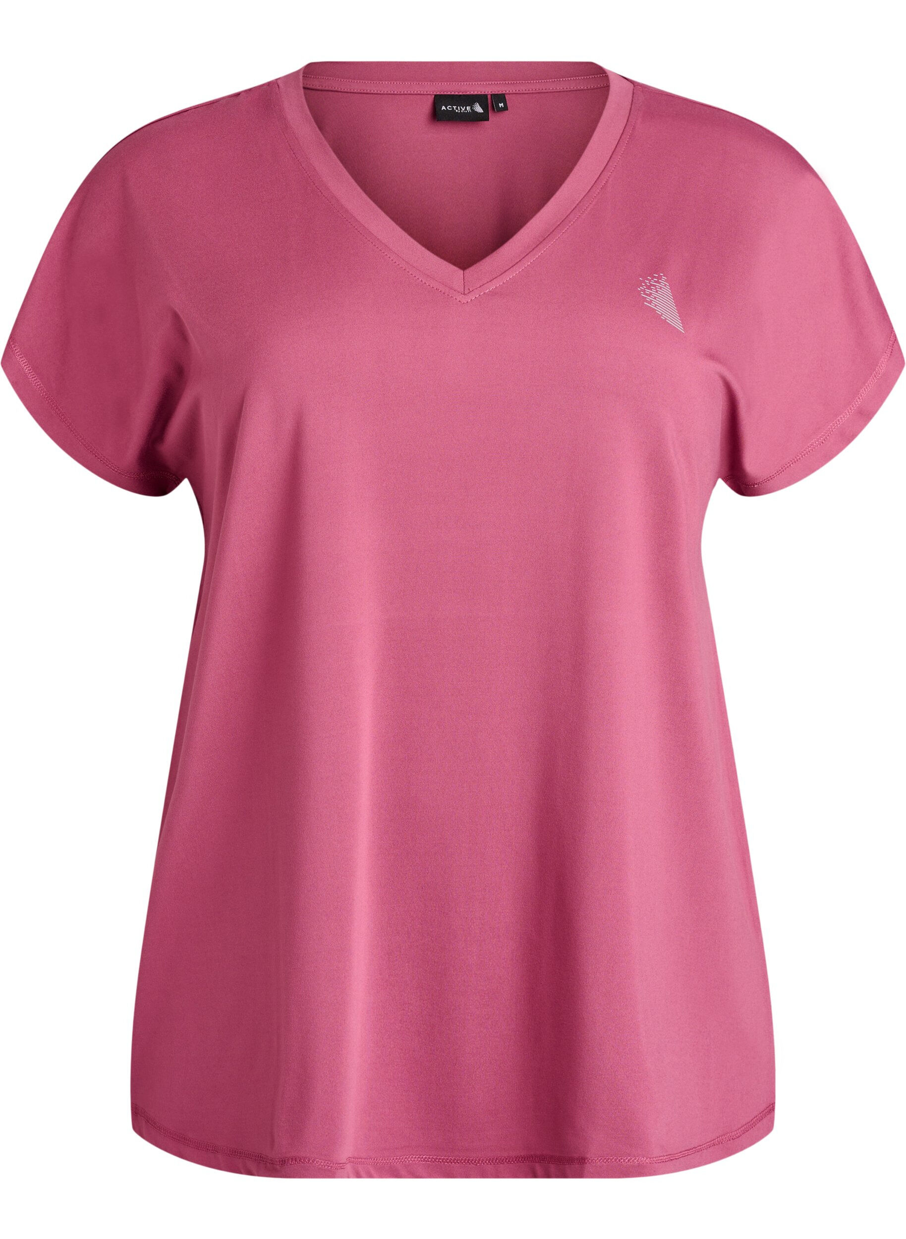 Loose training t-shirt with v-neck