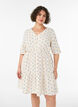 Printed cotton dress with an elasticated waist, Beige, Model image number 0