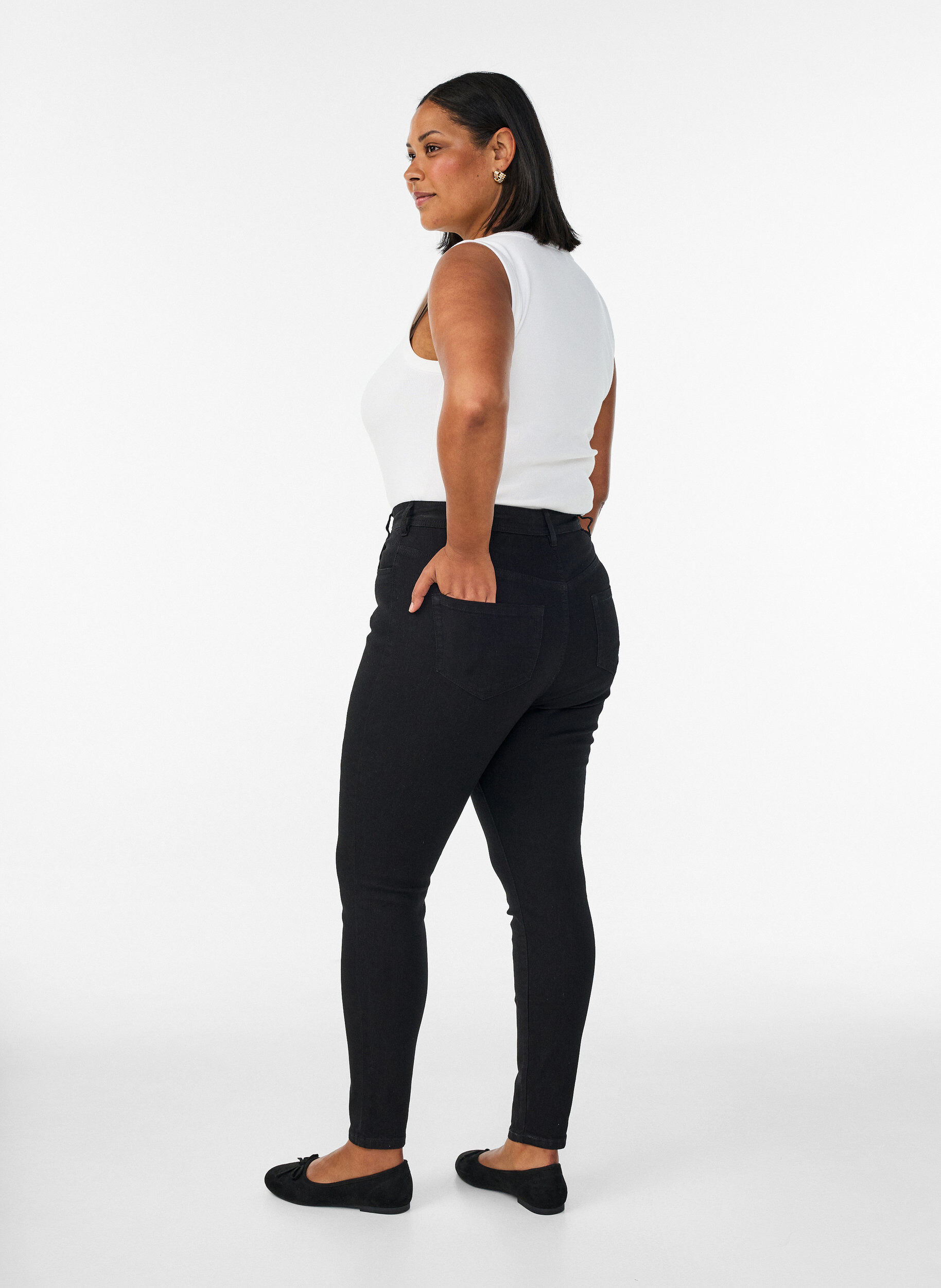 Zizzifashion Jeans with super slim fit, Black, Model image number 1