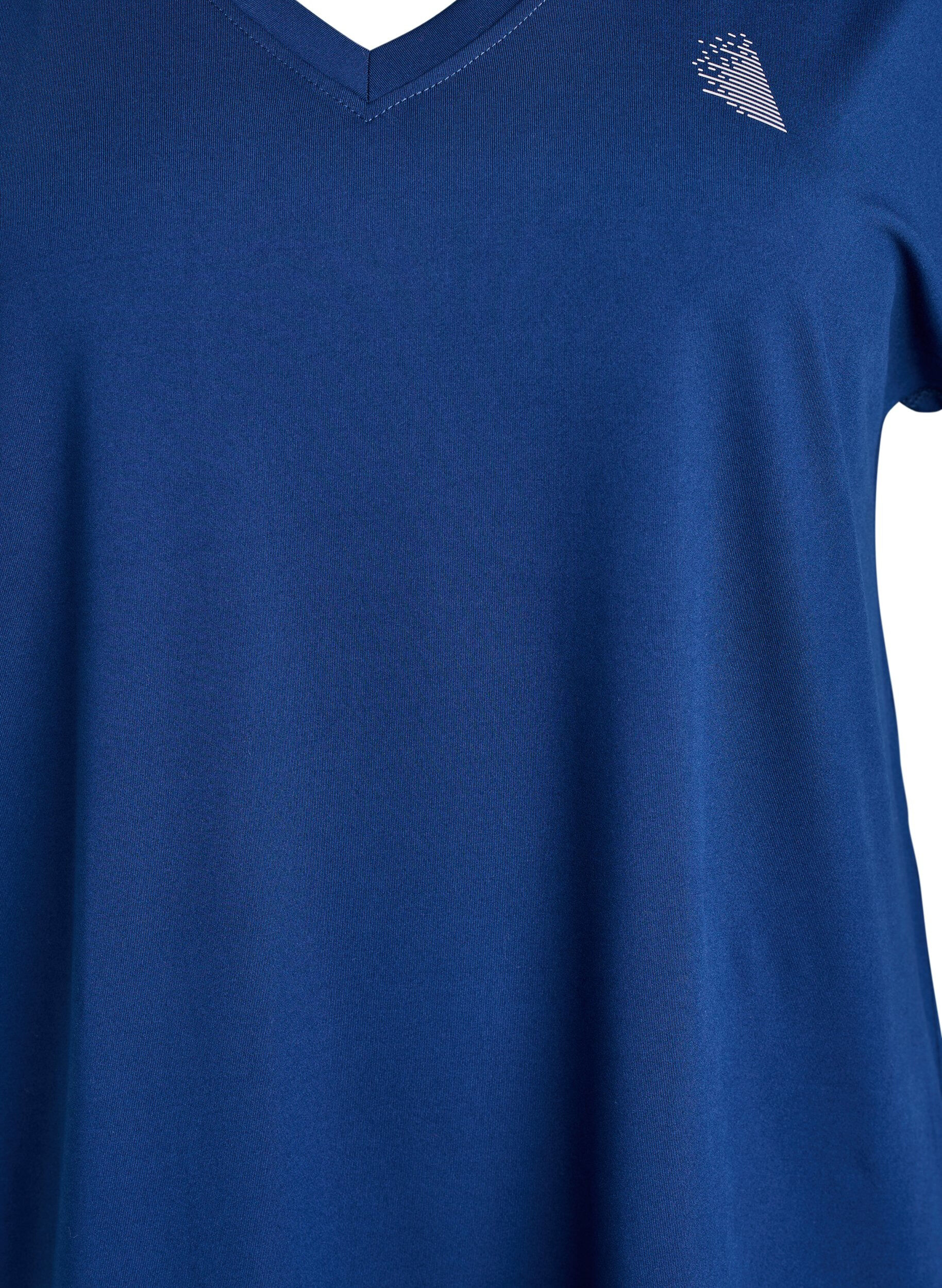 Zizzifashion Loose training t-shirt with v-neck, Blue, Packshot image number 2
