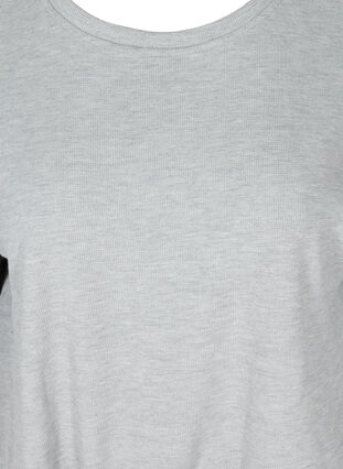 Blouse with 2/4 sleeves and adjustable bottom hem, Light Grey Melange, Packshot image number 2