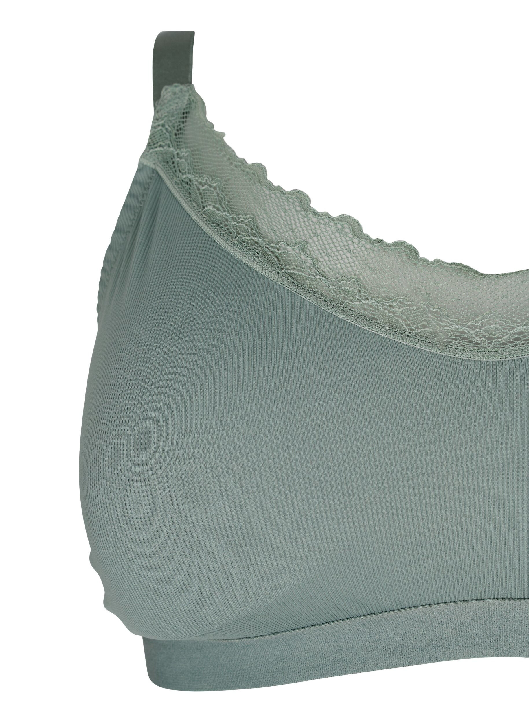 Zizzifashion Ribbed bra with lace, Laurel Wreath Ass, Packshot image number 2