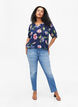 Floral blouse with smocking, Blueprint Flower AOP, Model image number 2