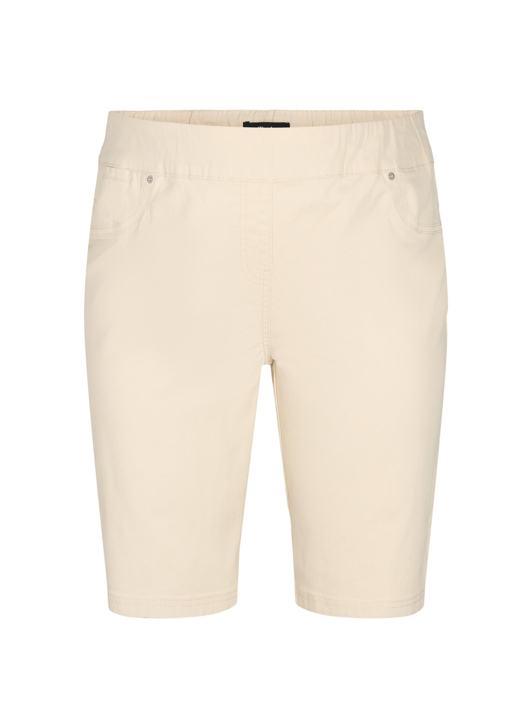 Zizzifashion Close-fitting shorts with back pockets, Fog, Packshot image number 0