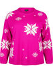 Knitted jumper with snowflakes, Pink, Packshot image number 0