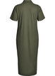 Maxi dress in jersey with collar and short sleeves, Green, Packshot image number 1
