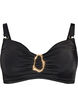 Bikini bra with underwire and gold-coloured detail, Black, Packshot image number 0