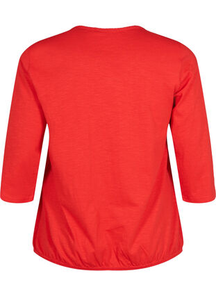 Cotton top with 3/4 sleeves, Fiery Red, Packshot image number 1
