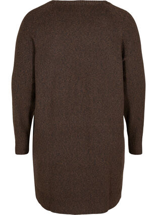 Long-sleeved, marled knitted dress with rounded neckline, Rocky Road Mel., Packshot image number 1