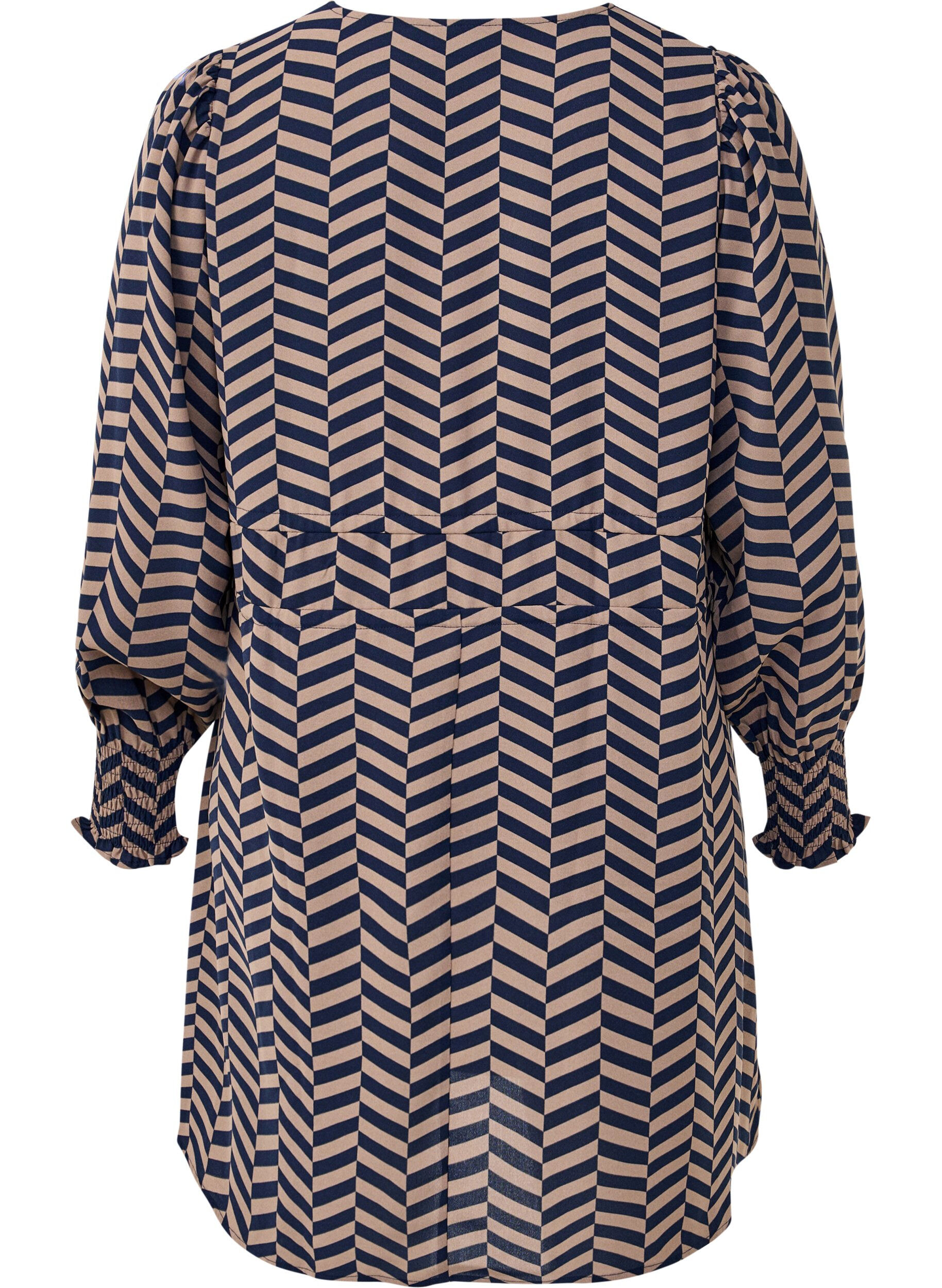 Zizzifashion Dress with tie belts at the waist, Blue, Packshot image number 1