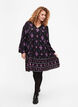 Long sleeve viscose dress with print, Black Pink AOP, Model image number 2