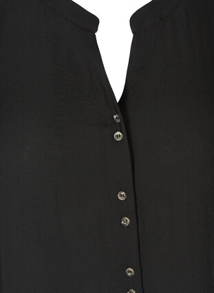 Shirt with a V-neck and buttons, Black, Packshot image number 2