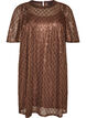 Short sequin dress with a diamond pattern, Brown, Packshot image number 0