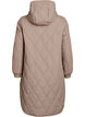 Mid-length quilted jacket with a hood, Brown, Packshot image number 1