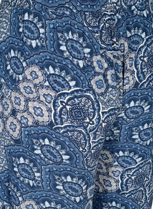 Printed culotte trousers in viscose, Asian Blue Print , Packshot image number 3