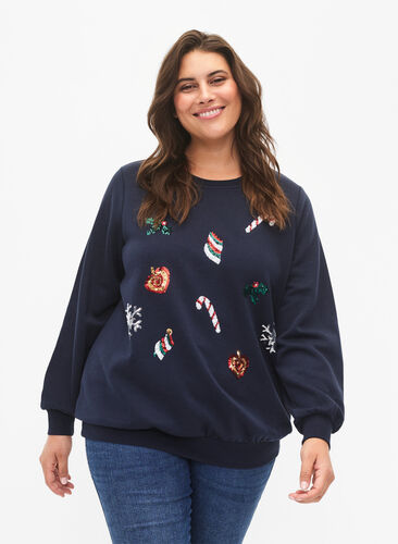 Christmas sweatshirt, N. Sky X-MAS DECO, Model image number 0
