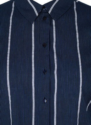 Long striped shirt dress in cotton, N.Sky w.White Stripe, Packshot image number 2