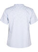 Short-sleeved jacquard blouse with ties, Light Blue, Packshot image number 1